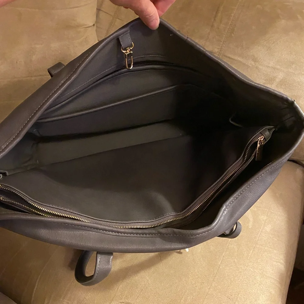 Platinum Avenue Laptop Tote Bag 15” Work Business Travel Gray Shoulder Bag